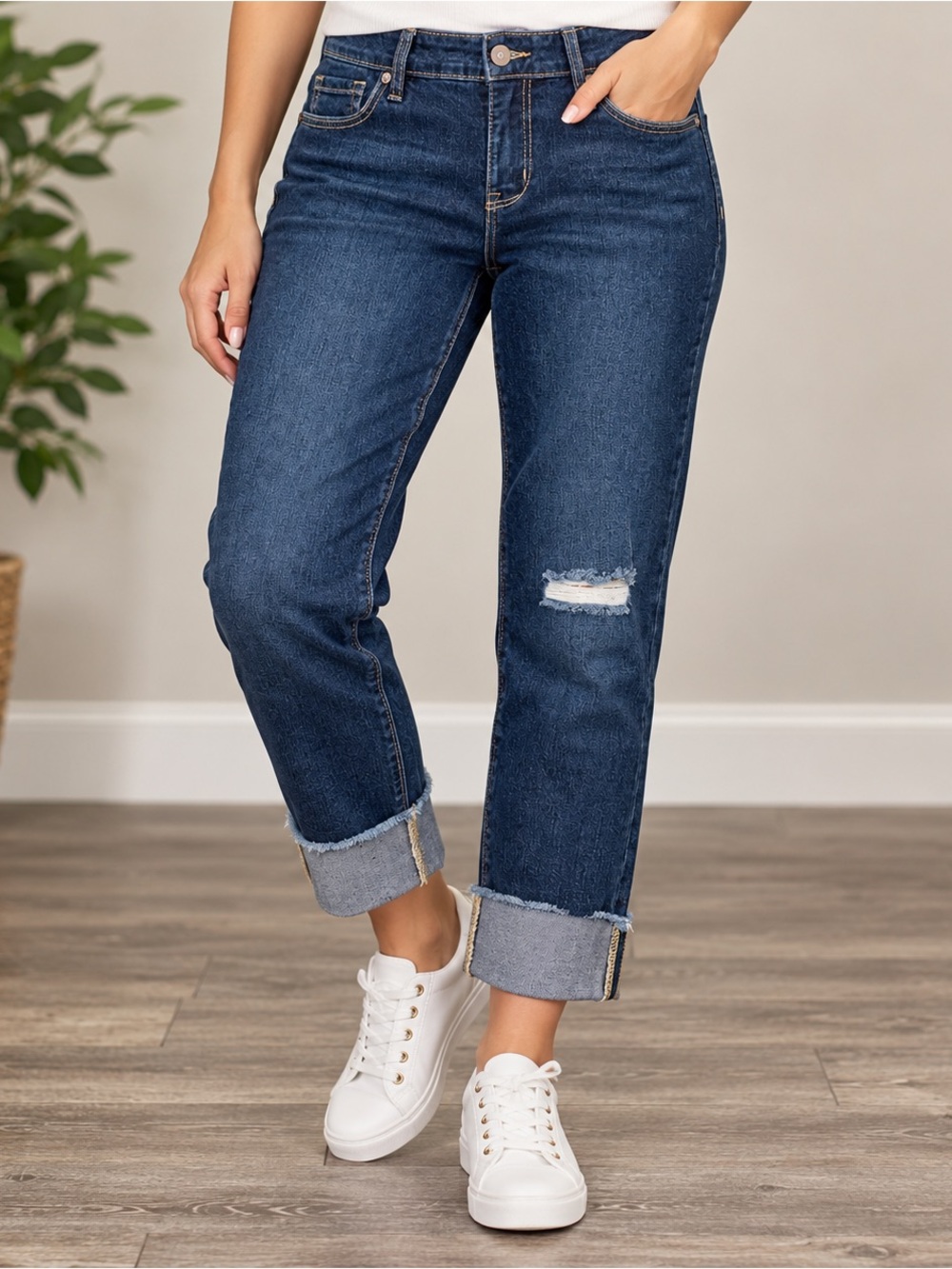 Energie Women's Dark Blue Skinny Jeans with Cuffs